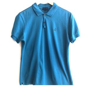 Lanvin light blue short sleeve polo shirt.
